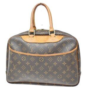 LOUIS VUITTON LV Logo Deauville Hand Bag Monogram Leather Brown M47270 33ZA071